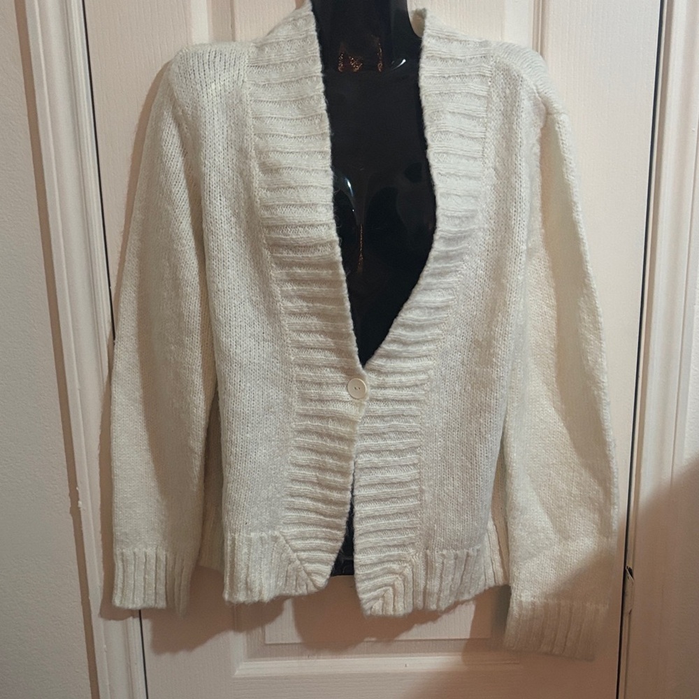 New York & Company Off-White Cardigan Sweater